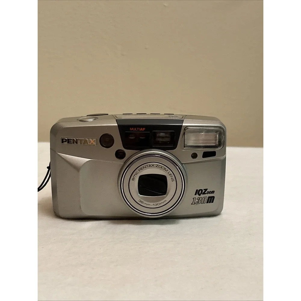 Pentax IQZoom 130M 35mm Film AF Point & Shoot Camera 38-130mm Silver